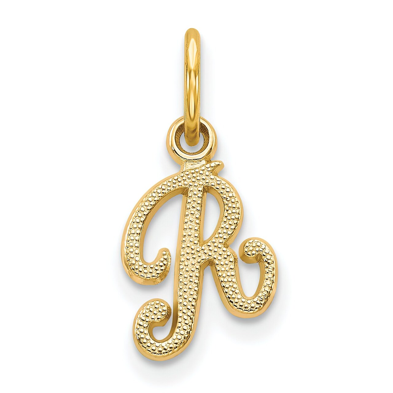 14K Yellow Gold Letter R Charm Pendant Jewelry 16mm Long X 7mm Wide approx.